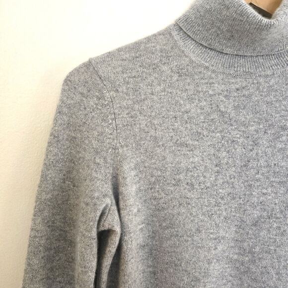 Talbots Cashmere Blend Metallic Turtleneck Sweater Gray S - Picture 4 of 9